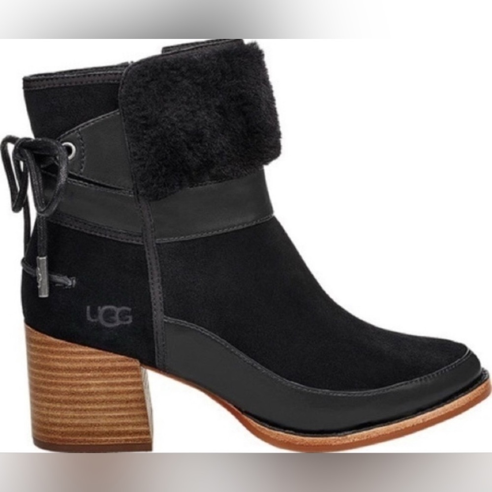 Used, very good condition UGG Kirke Stacked Heal Booties, size 7 - Picture 4 of 12